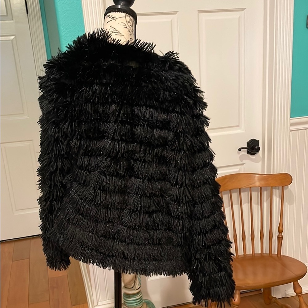Black Large Fluffy Jacket - Picture 2 of 2